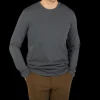 Tela Genova T-Shirts | Asphalt Grey Cotton Ls T-Shirt