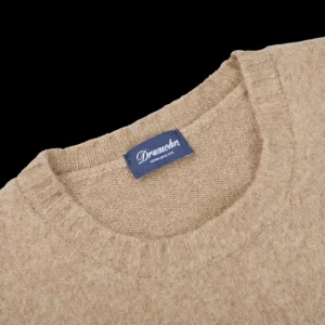 Drumohr Sweaters | Beige Brushed Lambswool Crew Neck Sweater