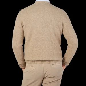 Drumohr Sweaters | Beige Brushed Lambswool Crew Neck Sweater