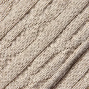 Bresciani Socks | Beige Cable Knitted Cashmere Socks