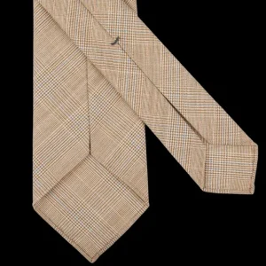 Dreaming Of Monday Ties | Beige Checked 7-Fold Super 100S Wool Tie