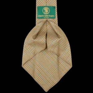 Dreaming Of Monday Ties | Beige Checked 7-Fold Vintage French Wool Tie
