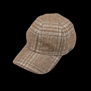 Wigéns Hats | Beige Checked Wool Alpaca Baseball Cap