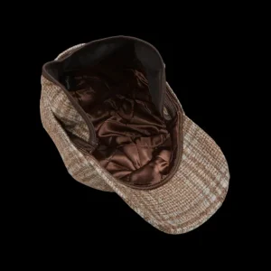 Wigéns Hats | Beige Checked Wool Alpaca Baseball Cap