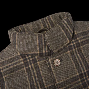 Stenströms Outerwear | Beige Checked Wool Down Padded Gilet