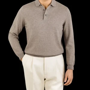 Gran Sasso Knitwear | Beige Extra Fine Merino Wool Polo Shirt
