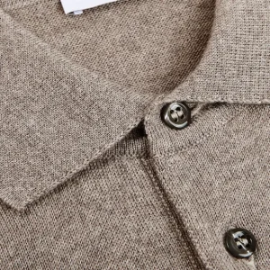 Gran Sasso Sweaters | Beige Extra Fine Merino Wool Polo Shirt