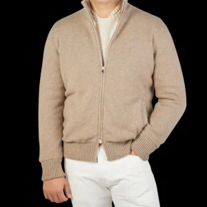 Gran Sasso Knitwear | Beige Faux Fur Lined Cashmere Blouson