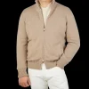 Gran Sasso Cardigans | Beige Faux Fur Lined Cashmere Blouson