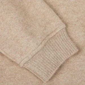 Maurizio Baldassari Loungewear | Beige Felted Cashmere Hood Cardigan