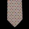 Amanda Christensen Ties | Beige Geometrical Printed Silk Lined Tie