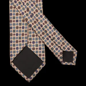 Amanda Christensen Ties | Beige Geometrical Printed Silk Lined Tie