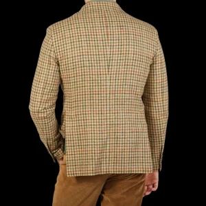 Tagliatore Blazers | Beige Houndstooth Wool Tweed Vesuvio Blazer