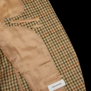Tagliatore Blazers | Beige Houndstooth Wool Tweed Vesuvio Blazer