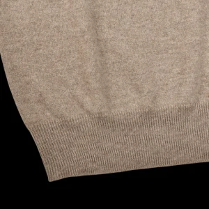 Gran Sasso Sweaters | Beige Melange Cashmere 1/4 Zip Sweater