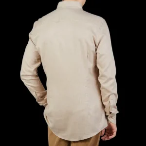 Stenströms Shirts | Beige Melange Cotton Flannel Slimline Bd Shirt