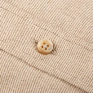Stenströms Shirts | Beige Melange Cotton Flannel Slimline Bd Shirt