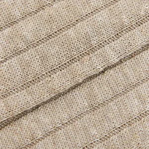 Bresciani Socks | Beige Melange Ribbed Linen Socks