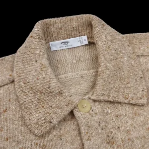 Inis Meain Knitwear | Beige Melange Wool Cashmere Carpenter Jacket