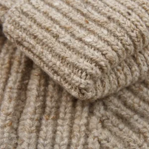 Inis Meain Knitwear | Beige Melange Wool Cashmere Boatbuilder Rollneck