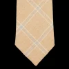 Dreaming Of Monday Ties | Beige Windowpane 7-Fold French Linen Tie