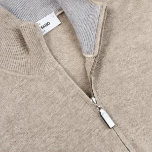 Gran Sasso Sweaters | Beige Wool Cashmere 1/4 Zip Sweater
