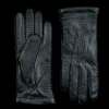 Hestra Gloves | Black Cashmere Lined Peccary Handsewn Gloves