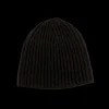 William Lockie Beanies | Black Cashmere Ribbed Short Beanie