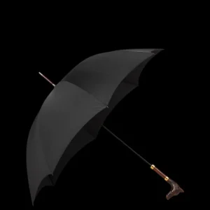 Fox Umbrellas Umbrellas | Black Doberman Head Crook Handle Umbrella