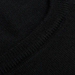 Gran Sasso Knitwear | Black Extra Fine Merino Crew Neck