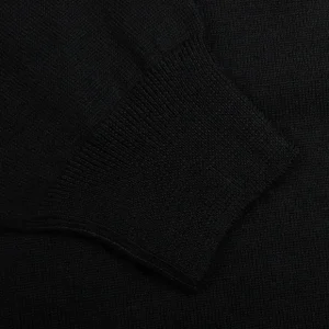 Gran Sasso Knitwear | Black Extra Fine Merino Crew Neck