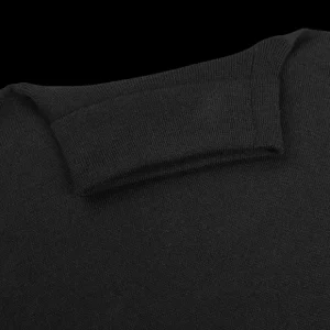 Gran Sasso Knitwear | Black Extra Fine Merino Roll Neck