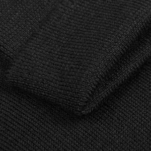 Gran Sasso Knitwear | Black Extra Fine Merino Roll Neck