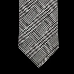 Dreaming Of Monday Ties | Black Glen Plaid 7-Fold High Twist Wool Tie