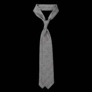 Dreaming Of Monday Ties | Black Glen Plaid 7-Fold High Twist Wool Tie