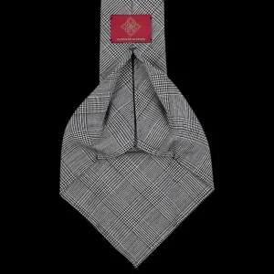 Dreaming Of Monday Ties | Black Glen Plaid 7-Fold High Twist Wool Tie