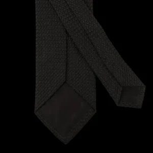 Amanda Christensen Ties | Black Grenadine Grossa Lined Silk Tie