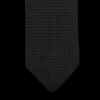 Drake's Ties | Black Lined Large Knot Grenadine Tie