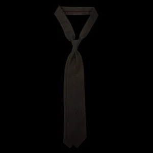 Drake's Ties | Black Lined Large Knot Grenadine Tie