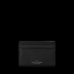 Smythson Wallets | Black Ludlow Leather Flat Card Holder