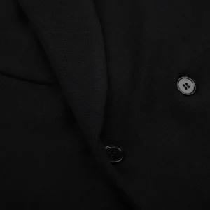 Stenströms Outerwear | Black Merino Wool Db Smoking Cardigan