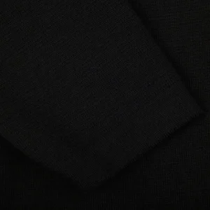 Stenströms Knitwear | Black Merino Wool Db Smoking Cardigan