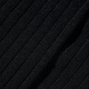 Pantherella Socks | Black Merino Wool Ribbed Knee Socks