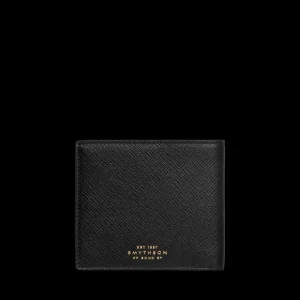 Smythson Wallets | Black Panama Leather Six Card Wallet