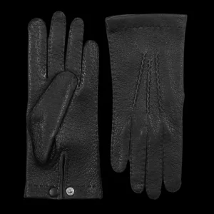 Hestra Gloves | Black Peccary Unlined Palm Button Gloves