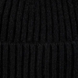 Amanda Christensen Beanies | Black Ribbed Cashmere Beanie