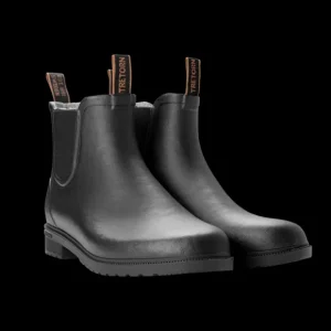 Tretorn Chelsea Boots | Black Rubber Wool Lined Chelsea Boots