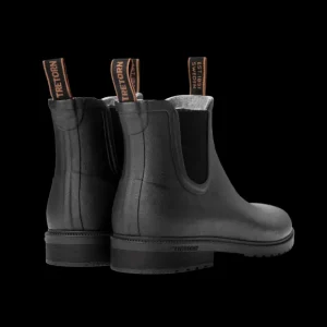 Tretorn Chelsea Boots | Black Rubber Wool Lined Chelsea Boots