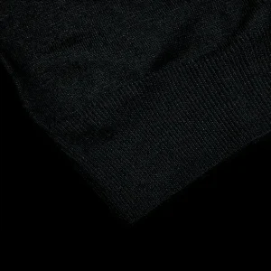 Fedeli Knitwear | Black 140S Wool Mockneck Sweater