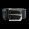 Andersons Belts | Black Saddle Leather Silver Buckle 35Mm Belt